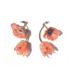 Nana Watanabe Women's Pink / Purple Flowers At Dawn Embroidery Earrings - Pink