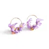 Nana Watanabe Women's Pink / Purple Swell Embroidery Earrings - Lavender