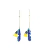 Nana Watanabe Women's Plume Embroidery Earrings - Blue In Blue
