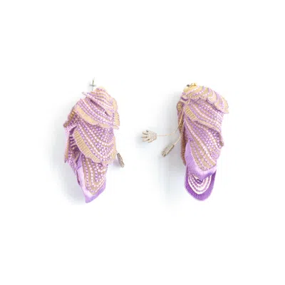 Nana Watanabe Women's See The Light Embroidery Earrings - Purple