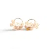 Nana Watanabe Women's White Swell Embroidery Earrings - Ivory