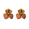 Nana Watanabe Women's Yellow / Orange Click Flora Embroider Earrings - Yellow In Orange