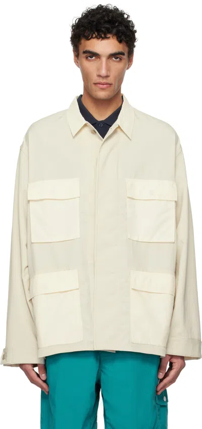 Nanamica Beige Alphadry Utility Jacket In Dry Sand