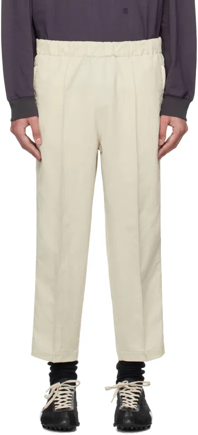 Nanamica Beige Cropped Trousers In Dry Sand
