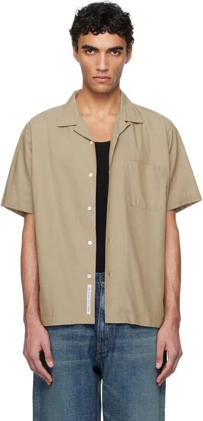 Nanamica Beige Open Collar Panama S/s Shirt