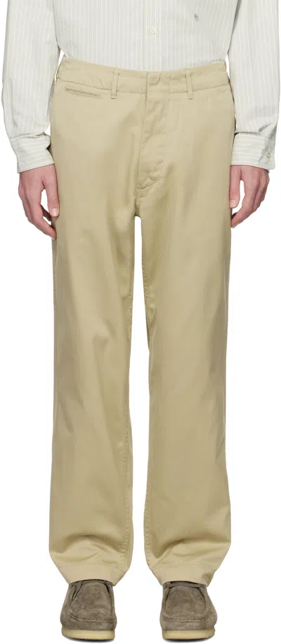 Nanamica Straight Cotton-blend Trousers In Kk Khaki