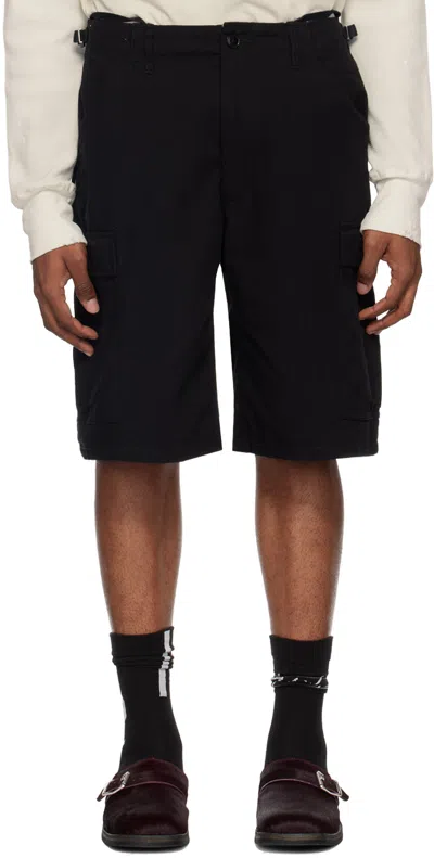 Nanamica Ripstop Cotton Blend Cargo Shorts In K Black