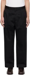 Nanamica Black Double Pleat Chino Trousers In Black
