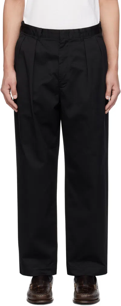Nanamica Black Double Pleat Chino Trousers