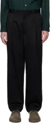 Nanamica Black Double Pleat Chino Trousers In K Black