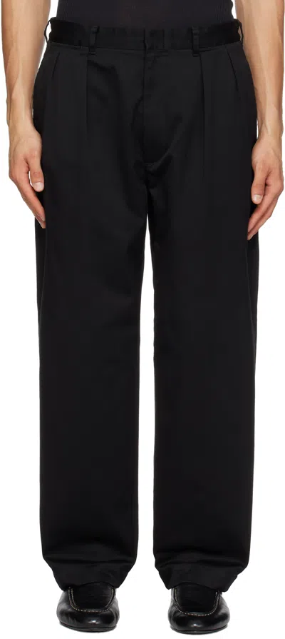Nanamica Black Double Pleated Chino Trousers