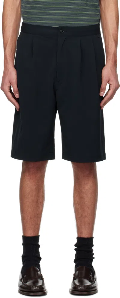 Nanamica Black Double Pleats Shorts
