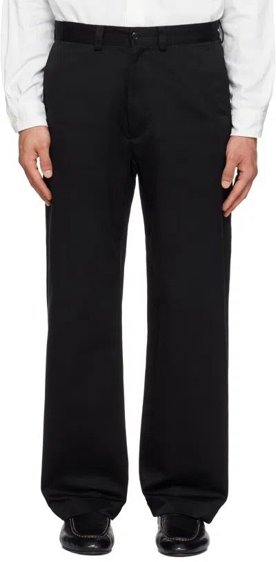 Nanamica Black Wide Straight Chino Trousers