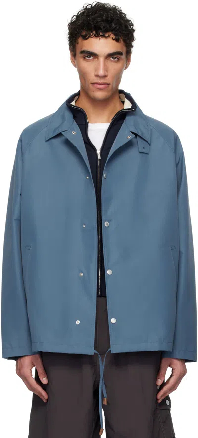 Nanamica Blue 2l Gore-tex Coach Jacket In Sax
