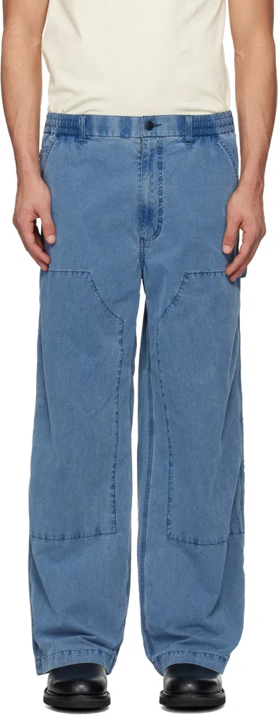 Nanamica Blue Ooal Weather Denim Deck Pants In Purple