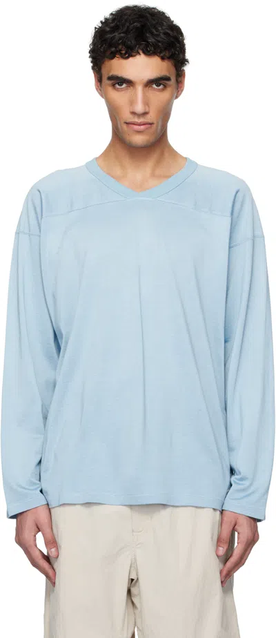 Nanamica Blue Rayon Cotton L/s T-shirt