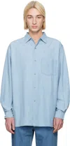 Nanamica Blue Regular Collar Chambray Shirt In Ib Indigo Bleach