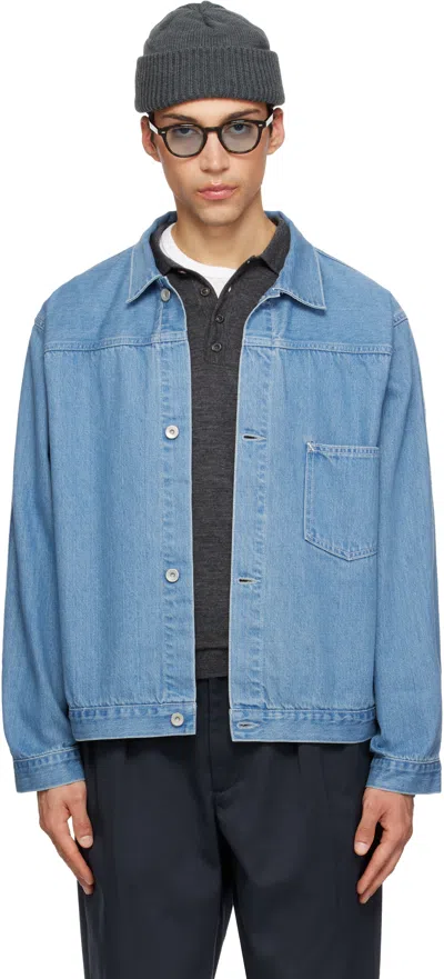 Nanamica Blue Short Denim Jacket In Purple