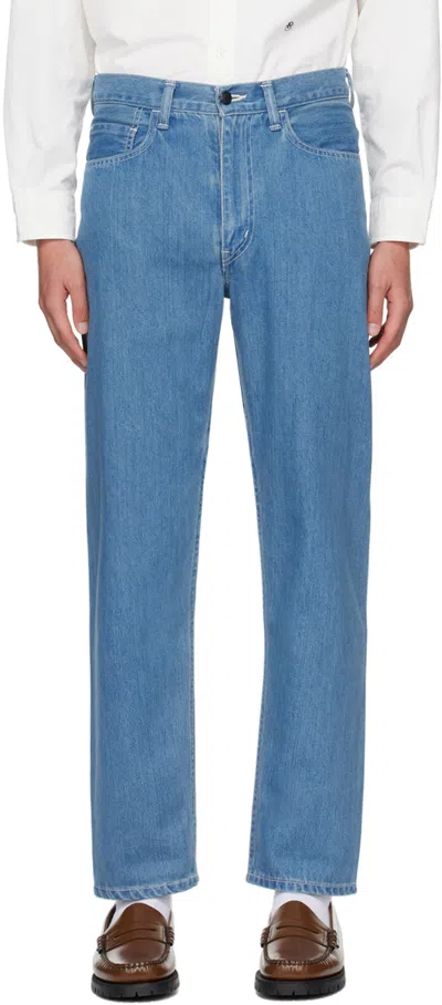 Nanamica Blue Straight-leg Jeans In Ib Indigo Bleach