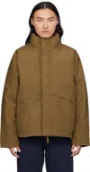 Nanamica Brown Gore-tex Short Down Jacket In Ws Wet Sand