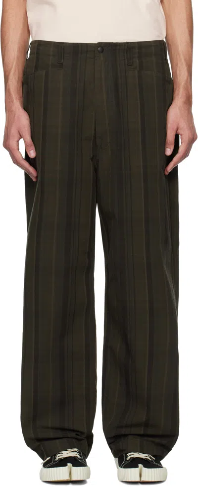 Nanamica Brown Plaid Dock Trousers
