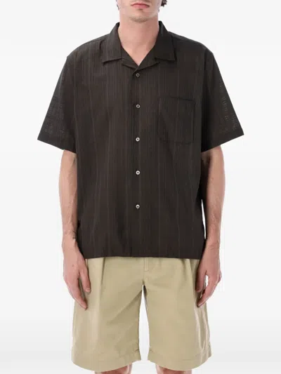 Nanamica Check-pattern Short-sleeve Shirt In Animal Print