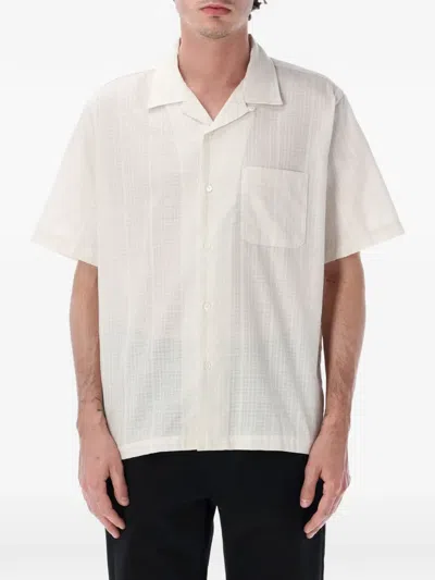 Nanamica Check-pattern Short-sleeve Shirt In White