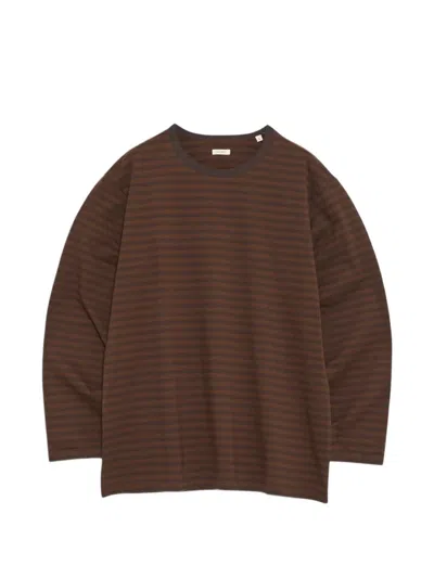 Nanamica Coolmax Striped T-shirt In Brown