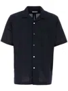 Nanamica Navy Open Collar Shirt In Blue