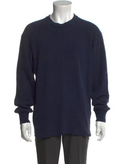 Pre-owned Nanamica Crew Neck Long Sleeve Pullover In Blue