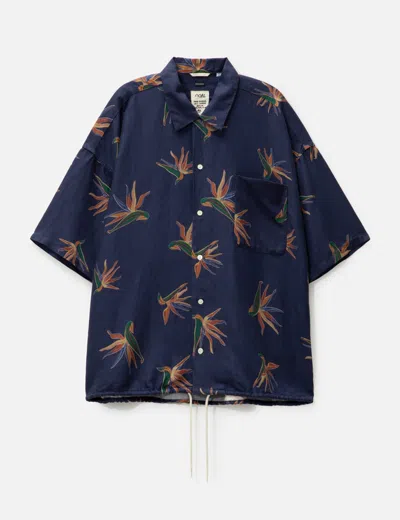 Nanamica Navy Aloha Shirt In Blue