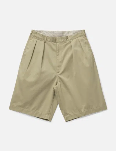 Nanamica Double Pleated Chino Shorts In Green