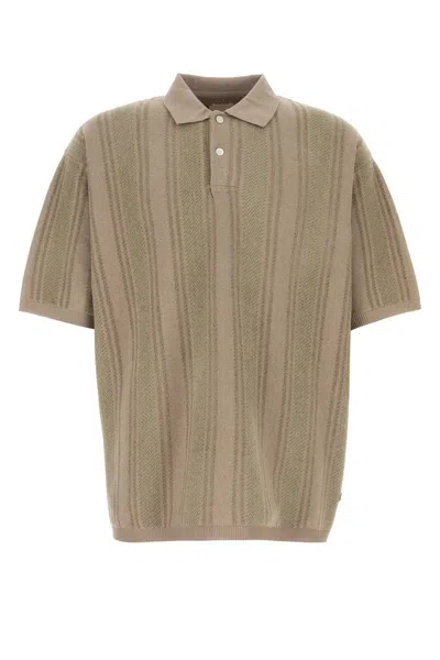 Nanamica Embroidered Knit Polo Shirt In Sand