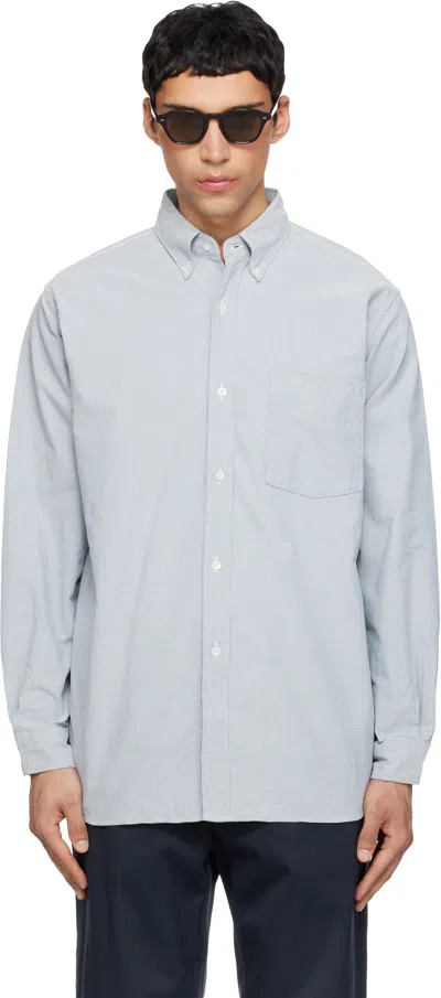 Nanamica Gray Button Down Wind Shirt In Blue