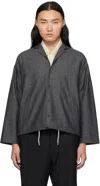Nanamica Gray Cotton Wool Deck Jacket In Hg Heather Gray
