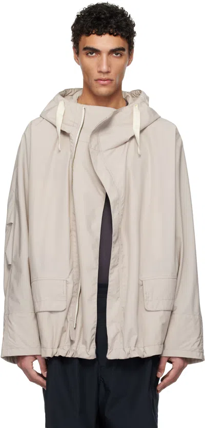Nanamica Gray Hooded Deck Jacket In Gray Beige