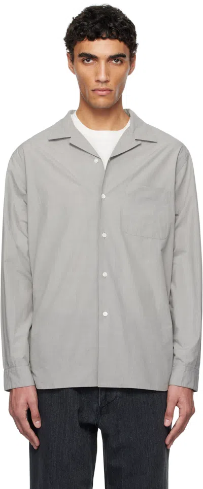 Nanamica Gray Open Collar End On End Shirt