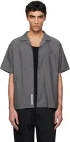 Nanamica Gray Open Collar Panama S/s Shirt In Gray