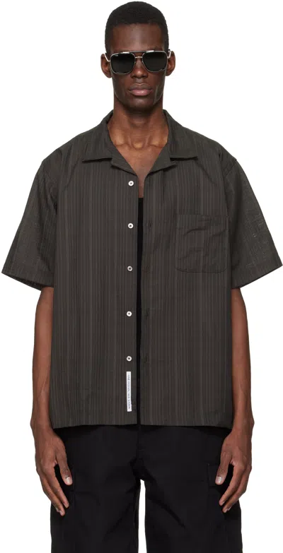 Nanamica Open Collar Panama Short-sleeve Shirt In Brown