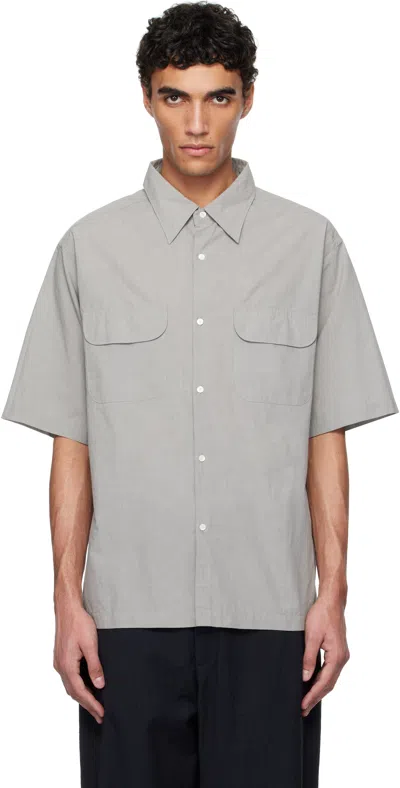 Nanamica Gray Regular Collar End On End S/s Shirt