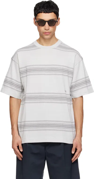 Nanamica Gray Stripe T-shirt