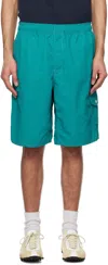 Nanamica Green Deck Shorts In Coral Green