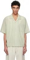 Nanamica Green Open Collar S/s Shirt In Coral Green
