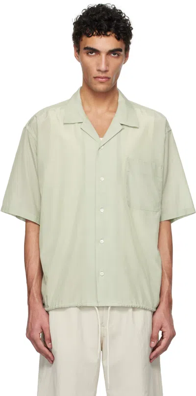 Nanamica Green Open Collar S/s Shirt In Coral Green