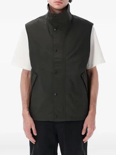 Nanamica High-neck Press-stud Vest In Green