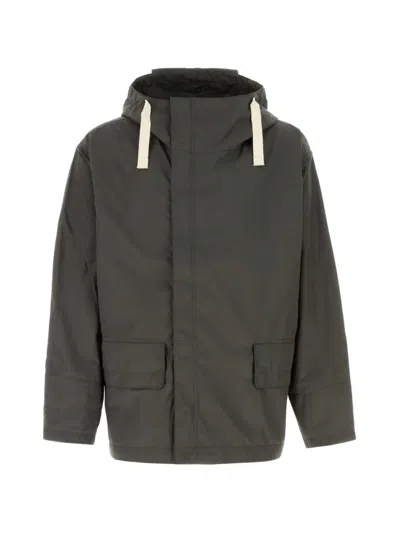 Nanamica Hooded Deck Jacket In Gray