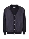 Nanamica Striped Panel Wool Blend Knit Cardigan