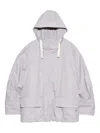 Nanamica Hooded Deck Jacket In Gray Beige