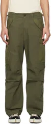 Nanamica Khaki Wide Cargo Pants In Olive Drab