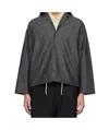 Nanamica Gray Cotton Wool Deck Jacket In Black